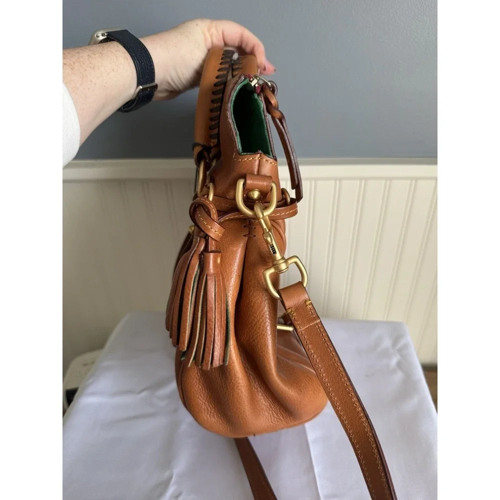 Dooney & Bourke Natural Brown Florentine Large Satchel Crossbody Bag Purse NWT
